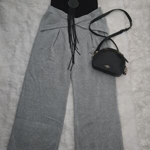 Gray Women's Wide-Leg Trousers